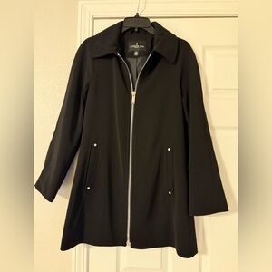 London Fog Women's Black Trench Coat with Zip Closure